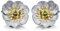✦ Geschenke für Frauen ✦Springlight Ohrringe Silber 925 Blühende Anemone Blume Ohrstecker Handmade: Ohrringe Schmuck Damen Jugendweihe Geschenke Mädchen.（Silver-Gold-Green）