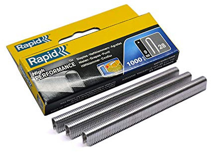 Rapid High Performance No.28 Cable Staples, Leg Length: 9 mm - 11890126