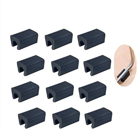 Millie Möbelfuß aus Kunststoff, rechteckig, rutschfest, für Möbelbeine, Durchmesser 10–12 mm, Schwarz, 30 Stück