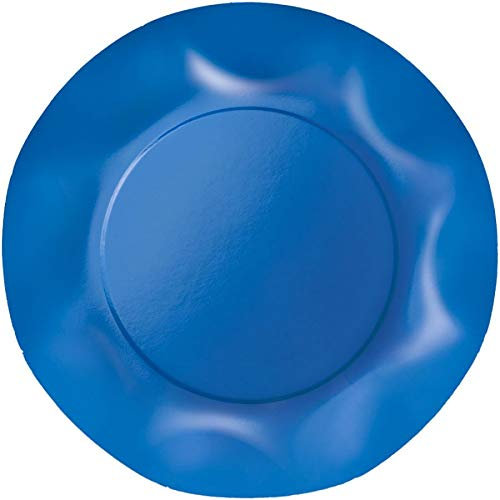 Zeus Party Piatti Piani Carta Plastificata Tinta Unita con Bordi Ondulati 25cm (Celeste Carta Zucchero)