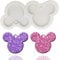Cute Flat Shiny Mouse Head Keychain Silicone Mold with Hole for DIY Fondant Mold Crystal Gum Paste Jelly Shots Cupcake Cake Topper Decoration Pudding Ice Cream Candy Desserts Luggage Tag