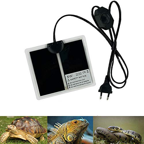 PeSandy Reptil Heizmatten, 15x14CM Nicht-klebendes Terrarium Heizkissen für Reptilien Schildkröten Schlangen Eidechse Gecko Einsiedlerkrebs Amphibien - Abnehmbares Unter Tank Reptil Heizmatte