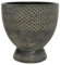 Vase Bodenvase Blumentopf Übertopf Pflanztopf Terrakotta Braun Gold Höhe 24 cm