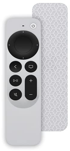 Silicone All Inclusive Case for Apple TV 4K Remote Controller 2021,Protective Silicone Cover Lightweight [Anti Slip] Shock Proof Skin Holder for New Apple TV 4K Siri Remote Controller (White)