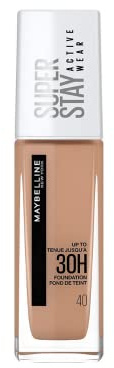 2 x Maybelline NEW YORK Foundation, Superstay Active Wear 30 Hour Long-Lasting Liquid Foundation, Lightweight Feel, Water, Sweat and Transfer Resistant, 30 ml, Shade: 40, Fawn