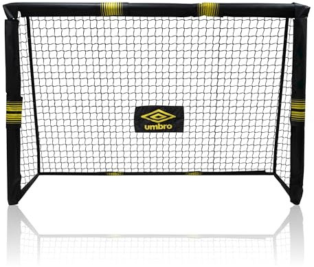 Umbro Fußballtor - Fussballtor 180 x 120 x 60 cm - fußball Tor - Fussballtore für Garten Kinder und Erwachsene - Fussball Trainingszubehör für Innen und Außen - Metall - Schwarz/Gelb