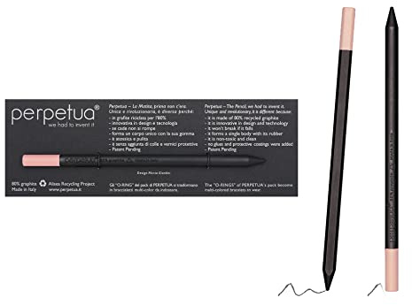 Perpetua Matite HB Ergonomiche in Grafite Ricilata e Gomma Colorata, Idea Regalo Ecologico, Lapis hb Disegno Professionale, Artistico e per Scrivere, Matita Quasi Infinita, Gadget Utili Compleanno