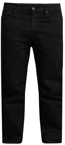 D555 Duke Mens Kingsize Comfort Fit Stretch Jeans Black 52 Waist Short Leg (Carlos)