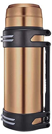 ROFRA Bouteille Isotherme, 2L/2.5L/3L/4L/5L Gourde Isotherme en Acier Inoxydable Garder l?Eau Chaude et Froide, Avec Poignée Pour voyage, pour le café chaud et le thé en plein air, Bleu (gold,800ml)