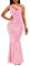 VERWIN Robe moulante sans manches à col oblique sirène à paillettes pour femme, rose, Taille M