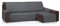 Martina Home Diamond Chaiselongue, gepolstert, 240 cm, Anthrazit, universell