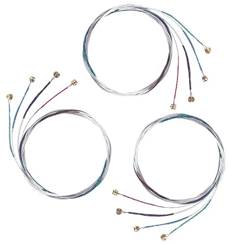 12 Pcs 3 Pack Violin Strings 4/4 Full Set, Universal Classic Steel Core with Nickel-plated Ball End for Violin Instruments (G-D-A-E)