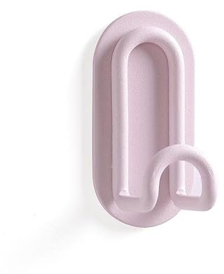 Self Adhesive Hanging Hooks, Heavy Duty Stick On Wall and Door Hooks for Hanging, Bathroom Tower Hooks and Kitchen Hallway Sticky Back Hooks, Coat Hooks Robe Hook Wall Mounted, Rustproof (Baby Pink)