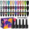 SUPWEE Cat Eye UV Gel Nagellack 9D Cat Magnet Eye Gel Set 12 Farben mit 1 Magnet Glitzer Chamäleon-Katzenaugen-Nagellack UV Nagel Maniküre Schwarze Basis erforderlich