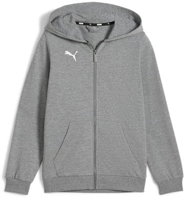 PUMA Jungen Teamgoal Casuals Kapuzenjacke Jr Schweiß, Medium Grey Heather-puma White, 140 EU