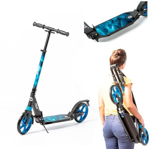 Patinete ATAA Serie Pro **Frost**Patinete Plegable y Ajustable en Altura con Grandes Ruedas de 20 cm, Correa de Transporte y suspensiones traseras y Delanteras