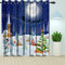 Bovlleetd Weihnachten Winter verschneit Fenster Vorhänge Schneemann Weihnachtsbäume Fenster Behandlung Märchen Blau Sternennacht Blackout Vorhänge 2 Stück 117x183cm