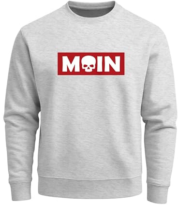 Neverless® Sweatshirt Herren Moin Skull Totenkopf Aufdruck Nordisch Print Parodie Rundhals-Pullover Fashion Streetwear