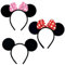 BJPERFMS Oreilles de Mickey/Minnie, 3PCS Serre Tête Minni, Micky Mouse, Accessoires de Déguisement, Noir, Pour Enfants et Adultes, Unisexes