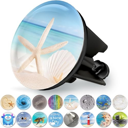 M. ROSENFELD HOME Universal Waschbeckenstöpsel 40mm mit Motivder Seestern - Seestern Chrom Abflussstopfen – aus Messing, Universal mit Gummi für Waschbecken im Bad und Bidets - Excenterstopfen