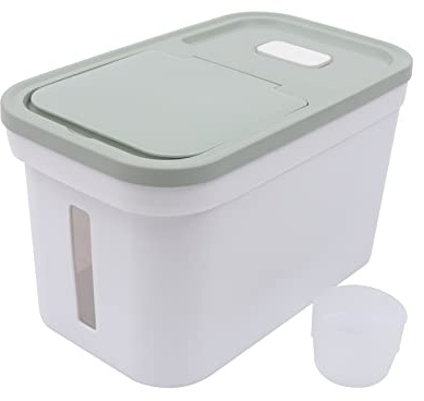 Salmeee Grand récipient de conservation pour aliments, 10 kg, récipient à riz, récipient à farine, distributeur de riz pour aliments avec verre doseur