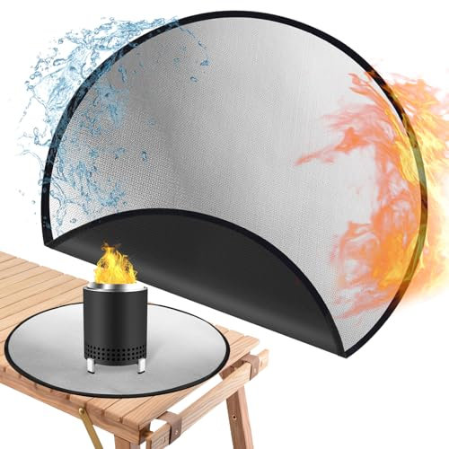 Runde Feuerschalenmatte kompatibel mit Solo Herd Mesa Zubehör, 4-lagige runde feuerfeste Matte für Tischkamine, Tischmatte kleine Untergrillmatten für Outdoor-Grilltischplattenschutz
