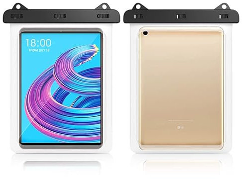 Pochette étanche universelle pour tablette iPad Samsung Galaxy S9 S8 S7 11, Tab A9+ 11 A9 A8 10.5 A7 10.4 Tab S6 Lite 10.4, iPad Pro 11, iPad Air 10.5, iPad 9.7, Surface Go 4 (Transparent)