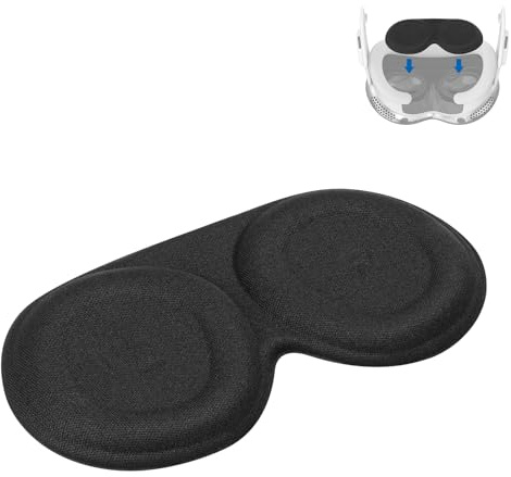 GEEKRIA VR Lens Protective Cover Compatible with Apple Vision Pro and Meta Quest 3, EVA Dust-Proof & Anti-Scratch Protector, VR Headset Accessories (Black, 2 Pcs)