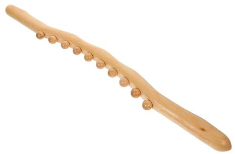 Generisch Rollstab mit zehn Perlen Massagegerät für Fußrollen Schultermassagegeräte durchblutung fördern massagematte ganzkörpermassage Massagestab Roller Muskelkratzer Massivholz Werkzeug