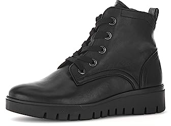Gabor Damen Schnürstiefeletten, Frauen Stiefeletten,Komfortable Mehrweite (H),Bootee,Booties,halbstiefel,schwarz (Mel.),40 EU / 6.5 UK