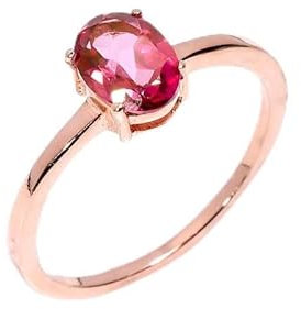 Bague en topaze rose, bijoux naturels, pierre taillée, forme ovale, classique de styliste, en argent Sterling 925, faite à la main, R-080-24