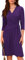 GRACE KARIN Damen Business Strickkleid mit V-Ausschnitt 3/4 Ärmel Midi Pulloverkleid zum Ausgehen Lila L