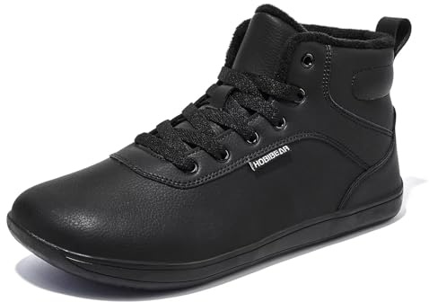 HOBIBEAR Winter Barfußschuhe für Männer Frauen Warm Gefüttert Breite Zehenbox Winterschuhe EU Gr.37-47