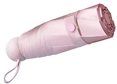 CONGARTENO Paraguas Plegable De Secciones Sombrilla Tipo Cápsula Protección Uv Mini Sombrilla De Playa Resistente Al Agua