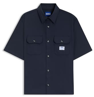 HUGO Herren Ekyno Oversized Hemd aus Baumwoll-Twill