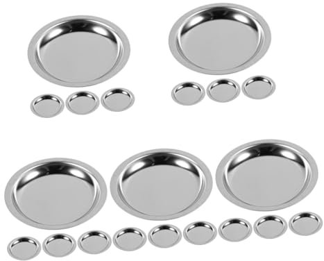 OKUMEYR 20pièces Soucoupes Acier Pour Sachets De Thé Organisateurs De Sachets De Thé -verres Pour Parfaits Pour Maison Restaurant