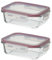 LOLAhome | Set 2 o 4 Fiambreras Cristal con Tapa | Recipiente Hermético para Alimentos | Organizador Cocina Nevera y Frigorífico | Envase Apto Microondas