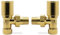 Angled Bright Gold Manual Standard Radiator Towel Rail Valves