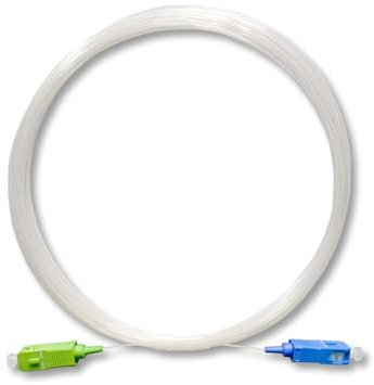 Speedoptic - Câble Fibre Optique Transparent Invisible pour Freebox de Free Pop, Ultra, Revolution, Raccordement SC/UPC vers SC/APC, Rallonge Jarretière (5 mètres)