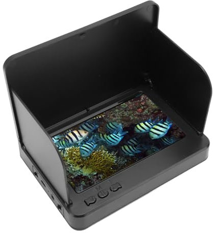 5in HD IPS Large Screen Display Screen for Fish Finder Camera, with 1500 Nits Brightness, 3 Sided Sunvisors, Adjustable Backlight and Color