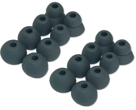 Miayaya Silicone Tips Replacement Earbuds Tips for Powerbeats Pro, Beats X, Beats Flex, Urbeats, BeatsTour Wireless Earphone Ear Tips Covers, S/M/L, 8airs, Dark Gray