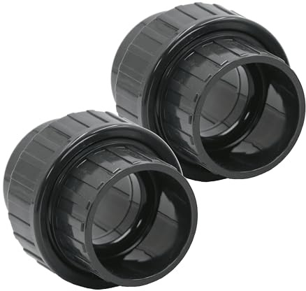 HAF® 2 raccordi in PVC con 2 manicotti adesivi da 63 mm | Adattatore in PVC grigio per raccordi tubi, tubi della piscina e molto altro ancora... Qualità: Made in Europe, quantità: 2 pezzi