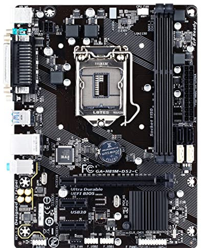HYUIND Scheda Madre Fit for Gigabyte GA-H81M-DS2-C Scheda Madre LGA 1150 H81 DDR3 PCI-E 2.0 SATA 2 USB3.0 Micro. ATX. Placa-Mãe for Core I7i5