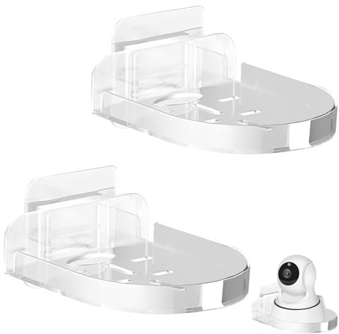 2 Pack Camera Wall Mount, Baby Monitor Shelf, Universal Wall Mount Bracket for Camera, Adhesive Security Cameras Shelf without Drilling for Small Items and Security Cameras