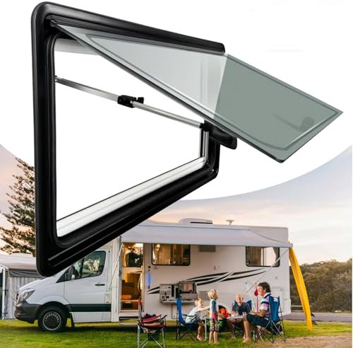 Caravan Seitenfenster - Camper Fenster mit Fliegengitte - mit Integriertem Rollo und Fliegengitter - Wohnmobil Fenster Wohnwagen Fenster -Dachluke Dachfenster für Wohnmobil, Caravan - 1000*800mm