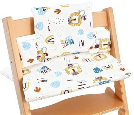 MeYuxg Hochstuhl Sitzkissen für Tripp Trapp sitzkissen, rutschfest Wasserdicht Sitzkissens Hochstuhl Set, Abnehmbar Weiches Sitzkissens für Säuglinge, für Kinderhochstuhl(Rainbow Sati)