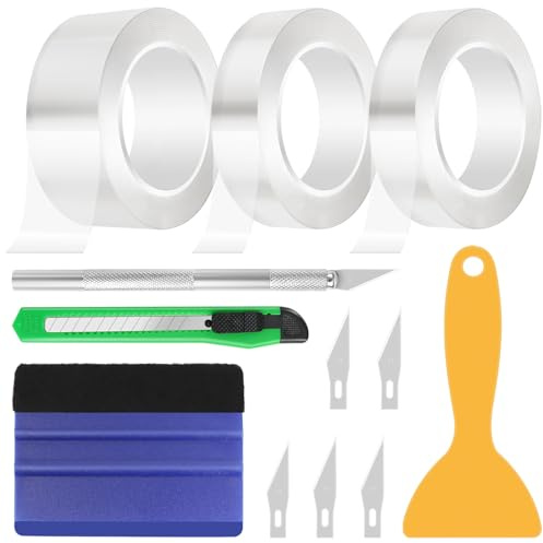 CASMIGC Película de Protección de Pintura 3cm x 20m y 5cm x 10m para Automóvil Motocicleta Bicicleta, Adhesiva, Grosor de 0,5mm, Alta Transparencia, Láminas Protectoras para Pintura contra Arañazos