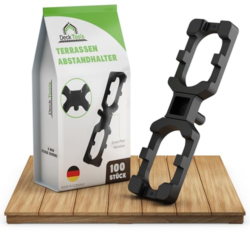 Deck Tools® Abstandhalter für Terrassendielen - 4 mm geriffelt, 100 Stück | Terrassenbau Distanzhalter für gleichmäßige Fugen & Hinterlüftung - Kunststoff-Distanzstück für Holzterrassen & WPC