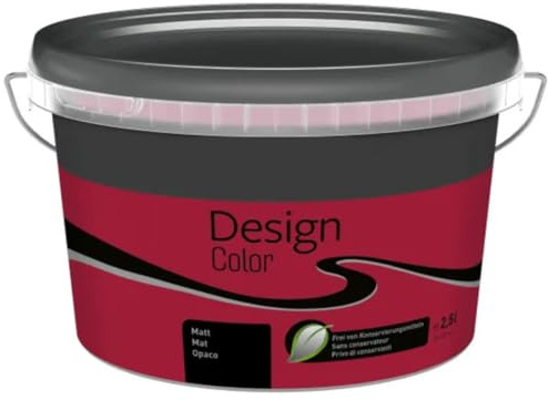 TMPpro Premium Wandfarbe Innen 2,5 L – Design Color – Hochdeckend & Abwaschbar – moderne Farben (Rot (Berry))