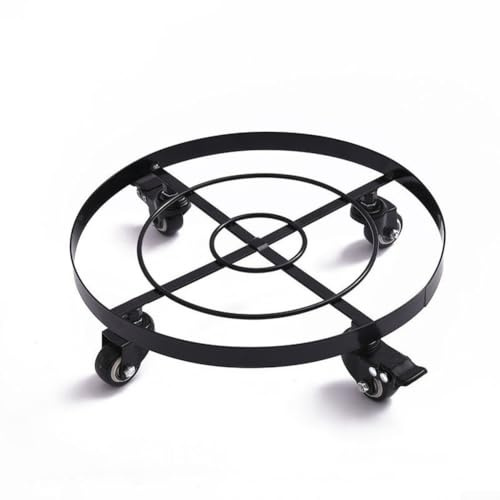 GLFLOW Étagère robuste avec roues rotatives à 360°, support de fleurs pour pots et pots de fleurs en fer forgé
